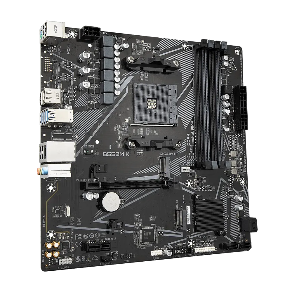 Gigabyte Motherboard B550M K DDR4 For AMD view 4